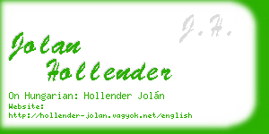 jolan hollender business card
